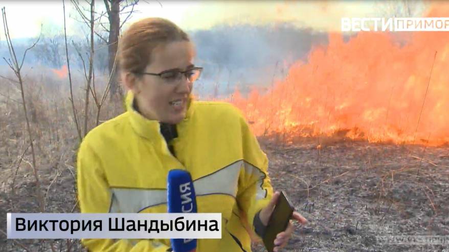 В "эпицентре" крупного пожара оказался корреспондент "Вести: Приморье"
