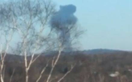 Появилось видео с места крушения военного самолета в Приморье
