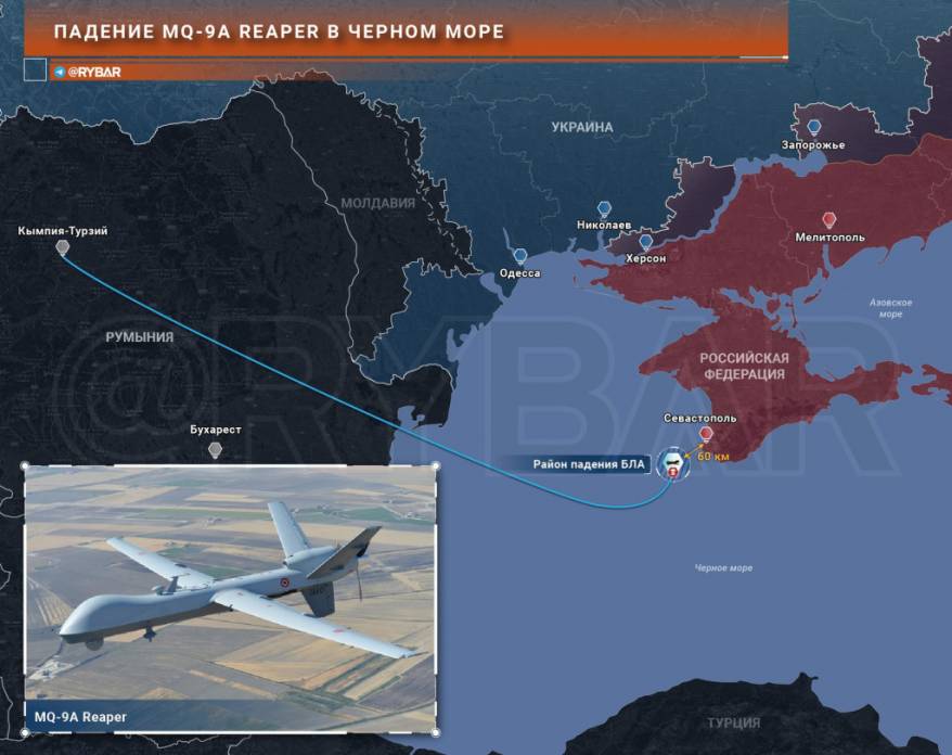 Российский СУ-27 перехватил американский разведывательный беспилотник Российский СУ-27 перехватил американский разведывательный беспилотник