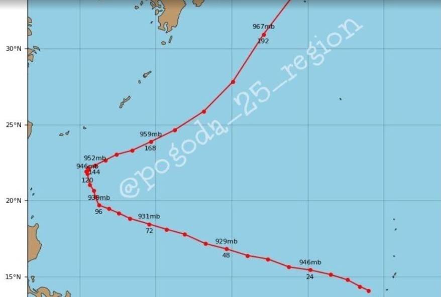 Mawar набрал новые силы: опубликована новая траектория движения супертайфуна Mawar набрал новые силы: опубликована новая траектория движения супертайфуна