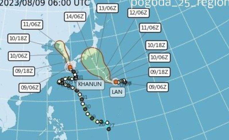 Нацелился на Приморье?: опубликованы свежие данные по тайфунам Khanun и Lun Нацелился на Приморье?: опубликованы свежие данные по тайфунам Khanun и Lun