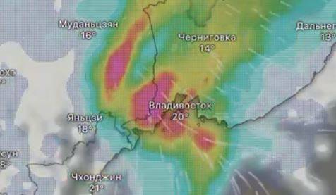 Фронтальные разделы циклона обострились прямо над югом Приморья