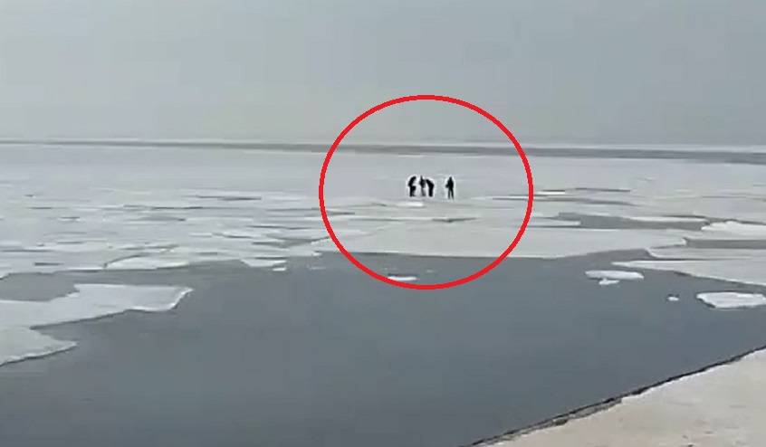 Школьники оказались на льдине в акватории Спортивной гавани: кругом вода Школьники оказались на льдине в акватории Спортивной гавани: кругом вода