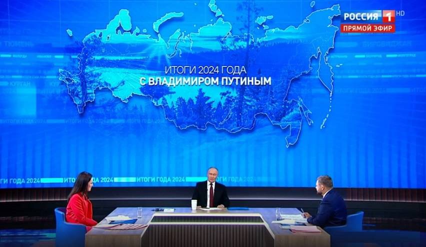 Прямая линия с Владимиром Путиным началась Прямая линия с Владимиром Путиным началась