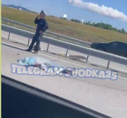 Под Владивостоком на трассе разбилась мотоциклистка