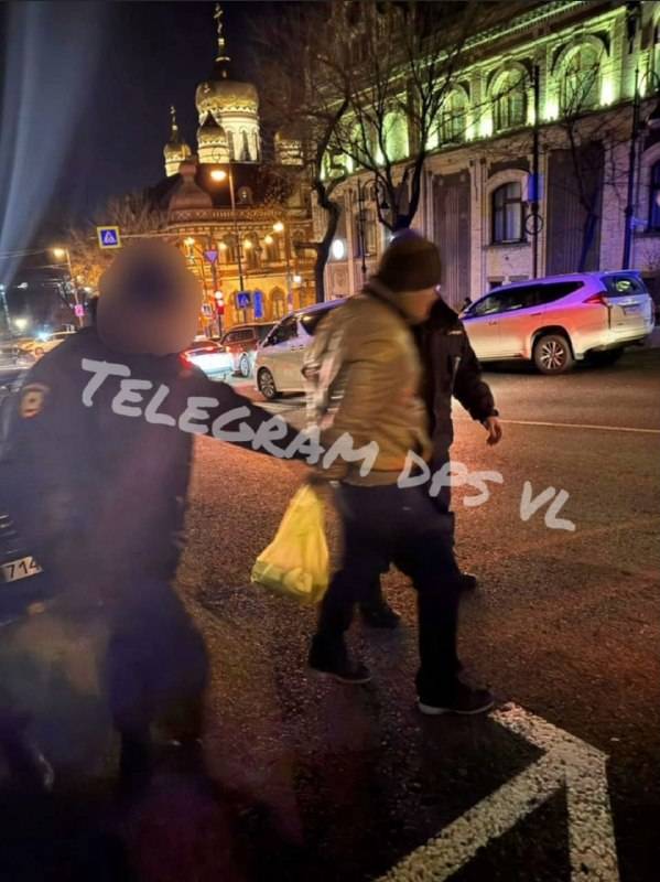 Полицейские задержали неадеквата, нападавшего с ножом на прохожих во Владивостоке