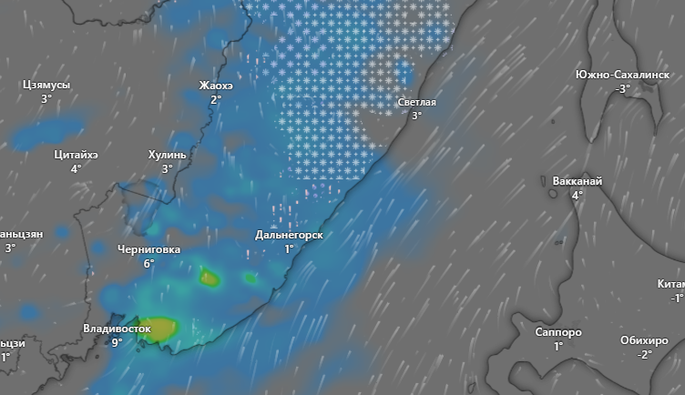 Сильный дождь со снегом обрушатся на Приморье на этой неделе