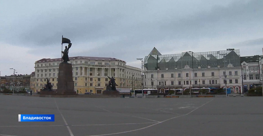 На главной площади Владивостока начинается установка новогодней елки