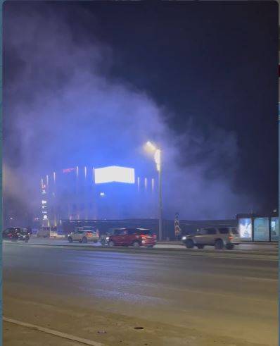 Сильное задымление на центральной магистрали Владивостока