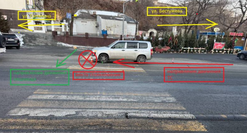 15-летнего подростка сбил автомобиль на пешеходном переходе во Владивостоке