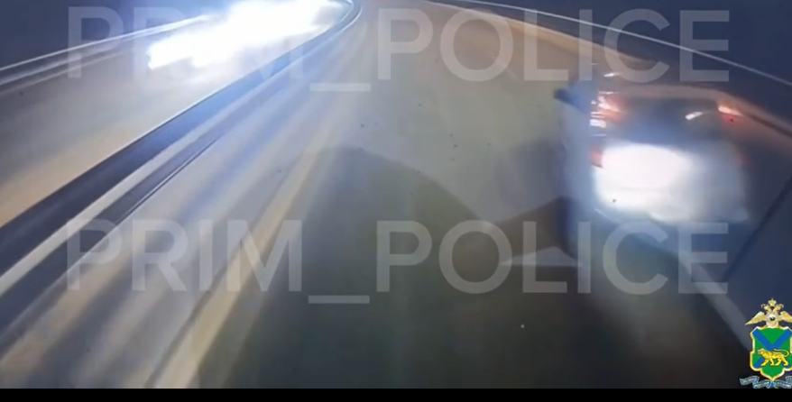 ДТП с участием тягача на объездной трассе Владивостока попало на видео