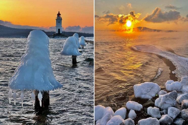 Красоту «парящего» моря показали приморцы