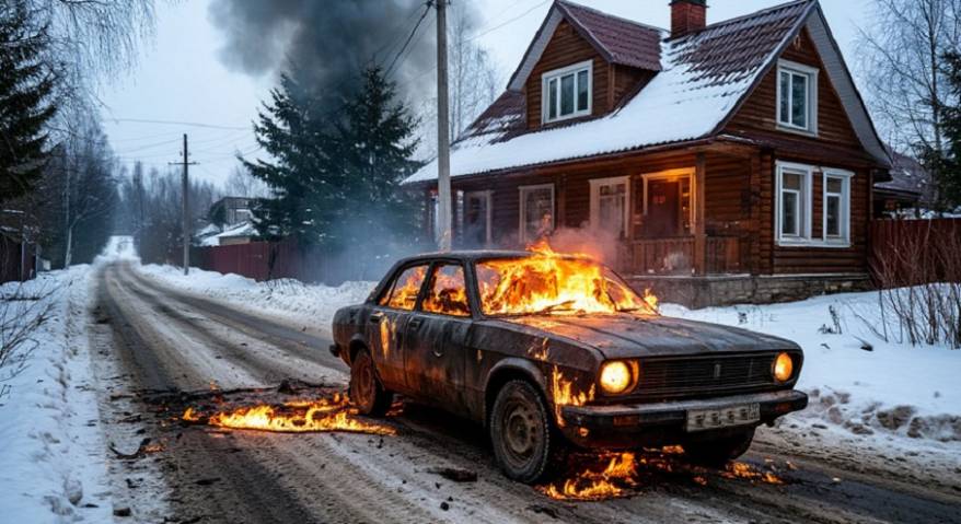 Из ревности житель Владивостока поджег авто у дома своей возлюбленной