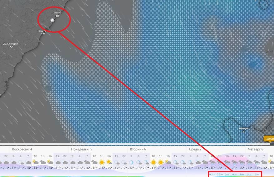 Восточное побережье Приморья накроет снегопад