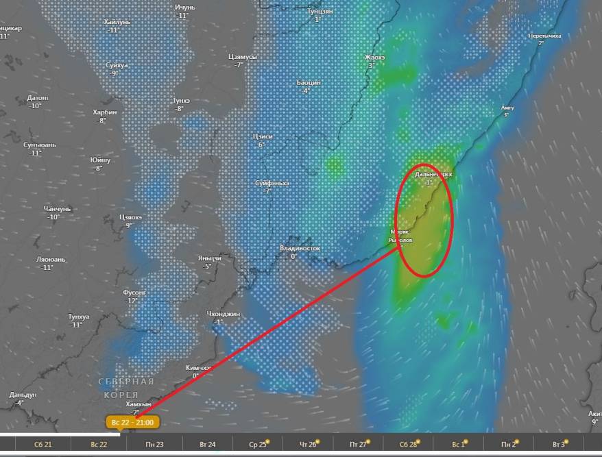 Мощный ледяной дождь накроет районы Приморья