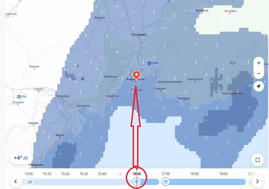 Стало известно точное время удара непогоды  по Владивостоку