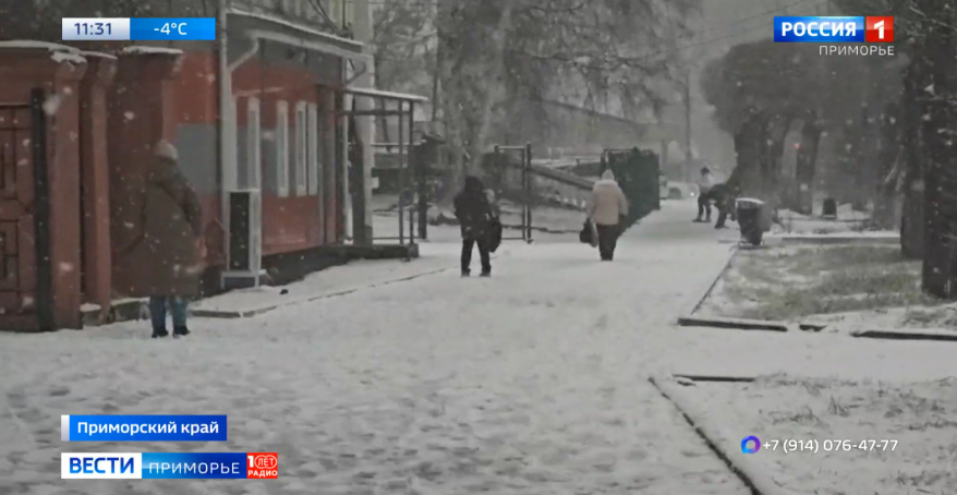 Первый мартовский снегопад: непогода ударит дважды по Владивостоку