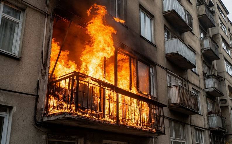 Двое человек, один из которых ребенок, спасались из горящей квартиры во Владивостоке