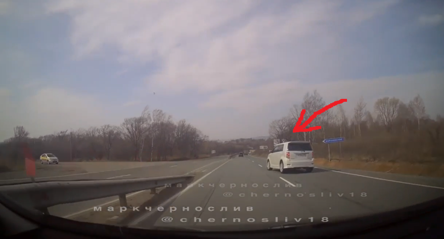 "Чуть семью не угробил": дорожный инцидент на трассе в Приморье попал на видео