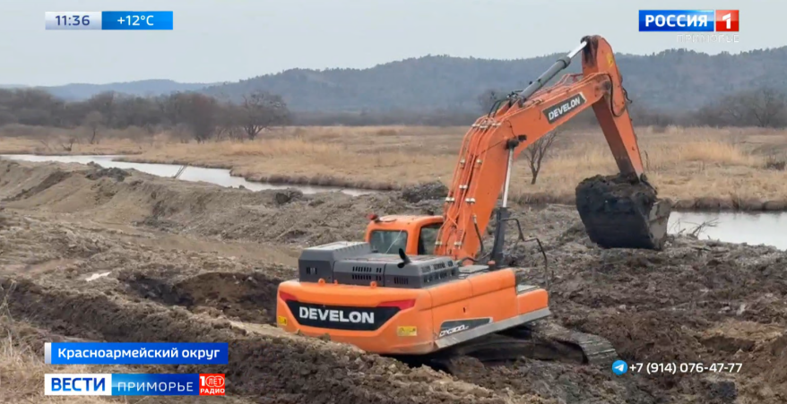 В Красноармейском округе Приморья началось строительство дамбы