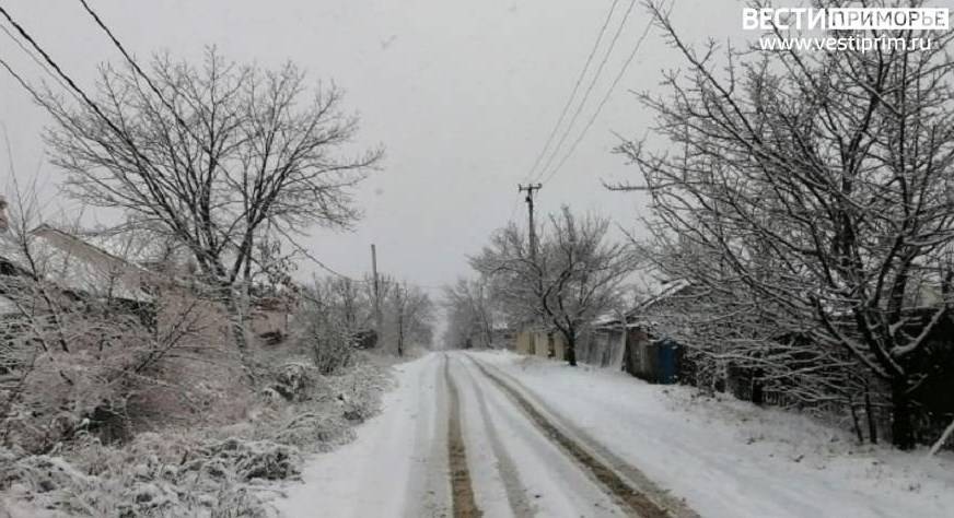 «Зима вновь вернулась»: снег накрывает Приморье