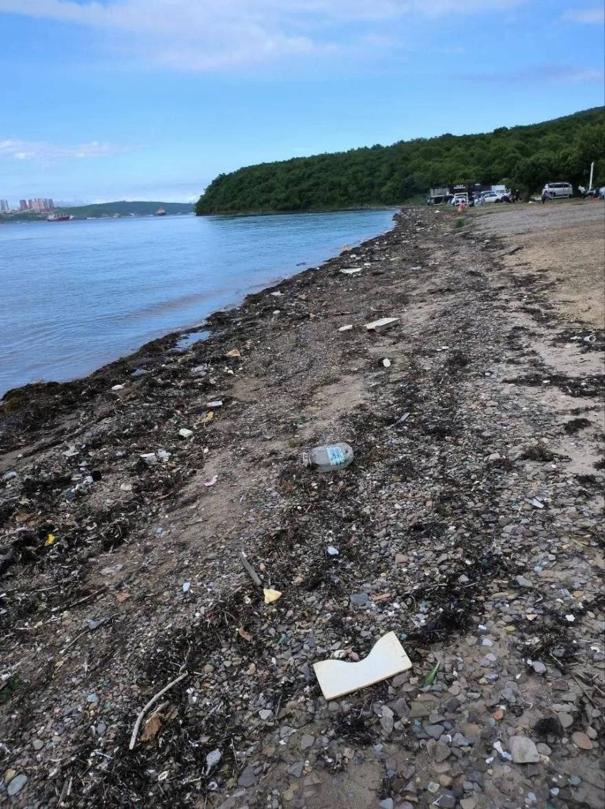 Вместо отеля и глэмпингом горы мусора: пляж на Русском острове в удручающем состоянии