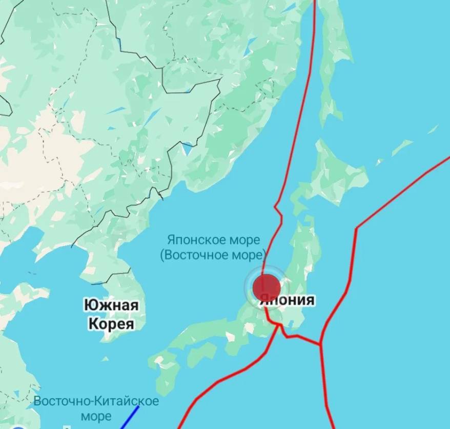 Землетрясение силой 4,4 балла произошло в Японском море