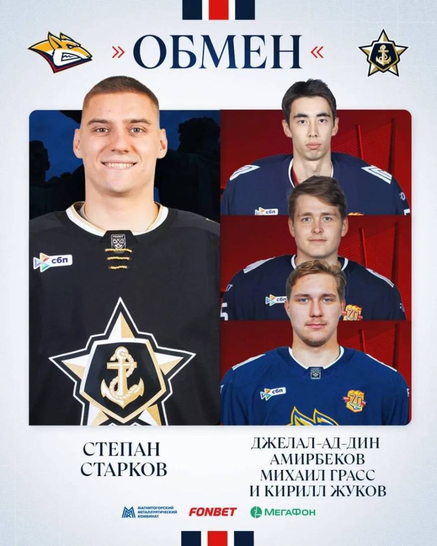 "Адмирал" обменял своего форварда на трех игроков "Металлурга"