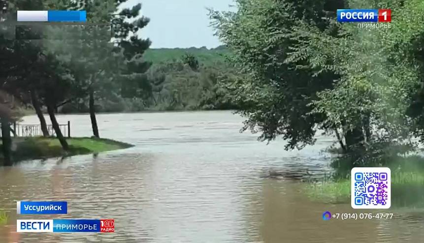 Последствия тайфуна: вода зашла территорию частного сектора в Уссурийске
