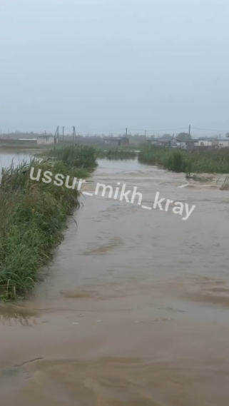 В Хасанском районе Приморья затруднен проезд из-за переливов на дорогах