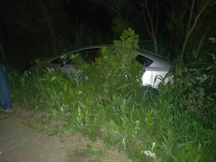 Во Владивостоке Toyota Prius вылетел с дороги в кювет