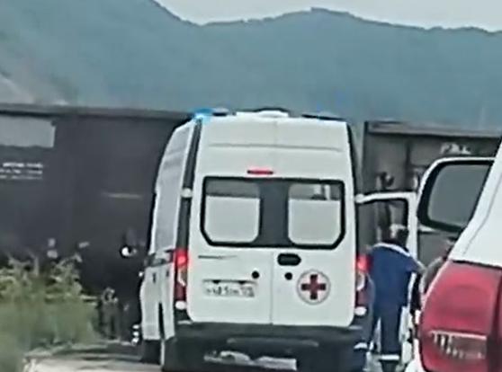 Грузовой поезд врезался в грузовик на железнодорожном переезде в Приморье
